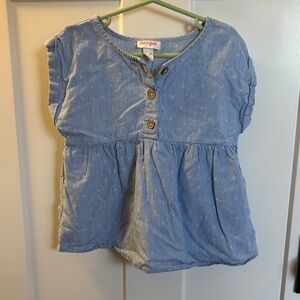 Cat & Jack Light Blue Buttoned Kids Blouse